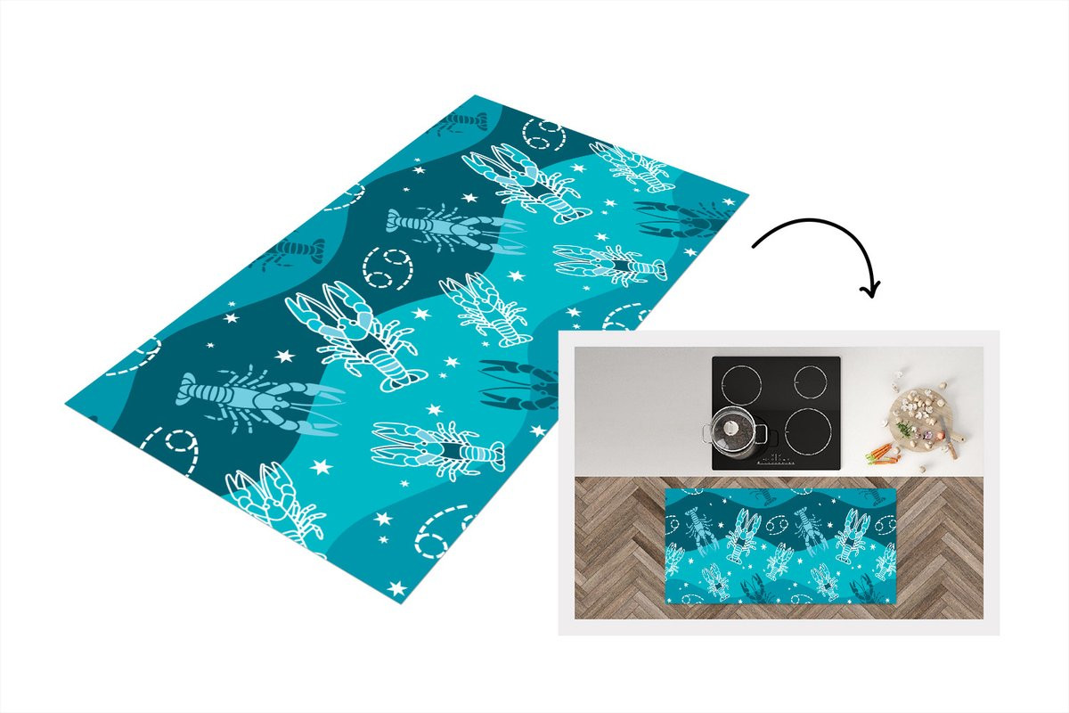 Zodiac Keukenloper Kreeft Design - Vinyl - 120 x 60 cm