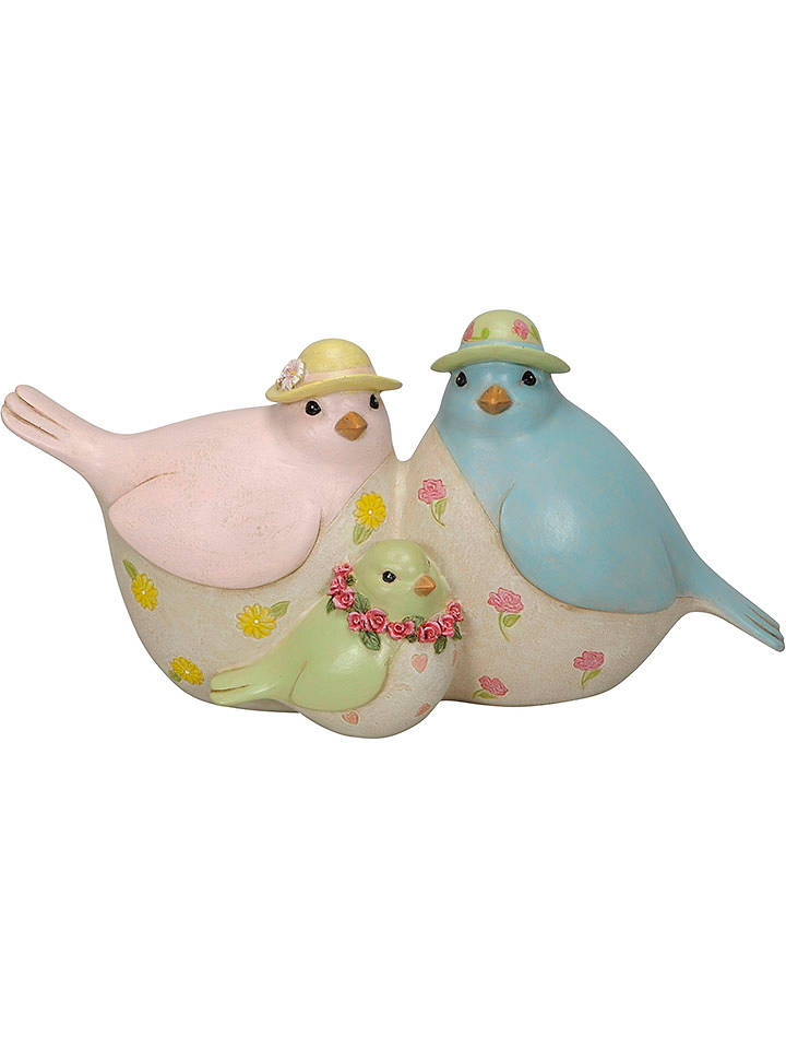 POSIWIO Dekofigur "Vogelfamilie" in Bunt - (B)28,5 x (H)14,5 cm - onesize