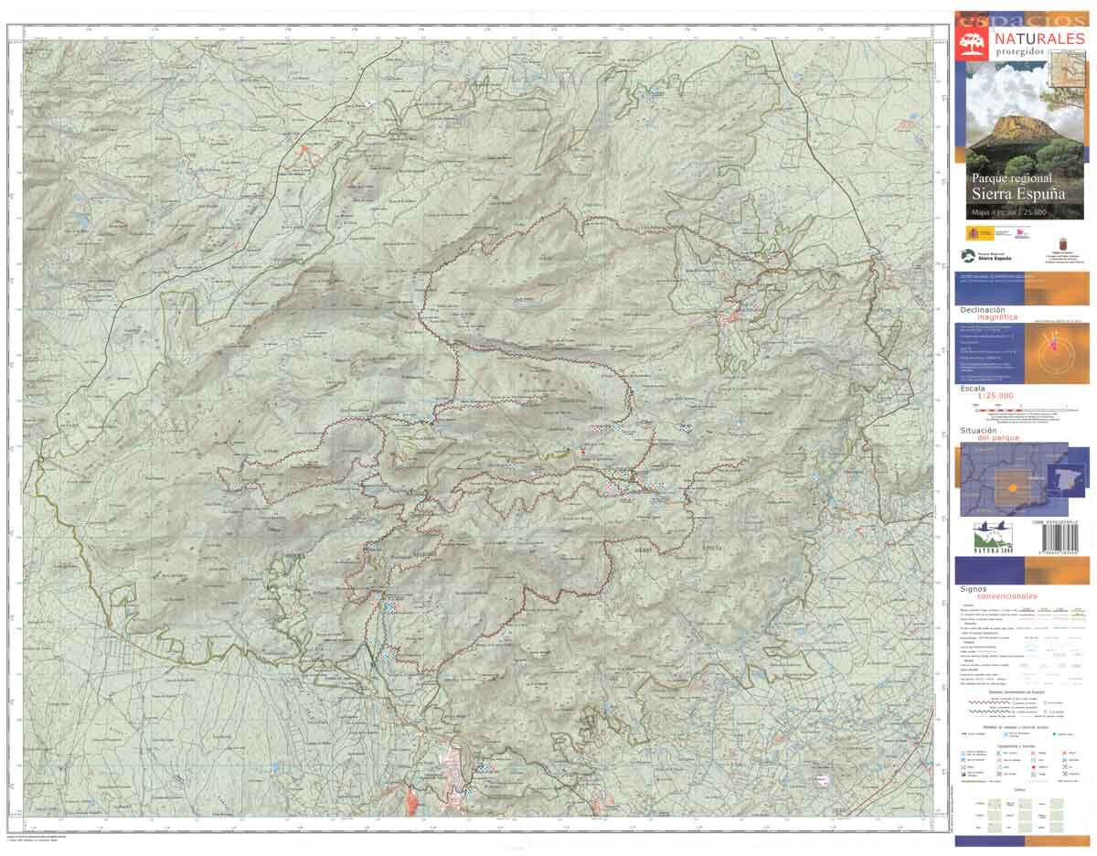 Carte topographique de l'Espagne - Parque Regional de Sierra Espuña   CNIG