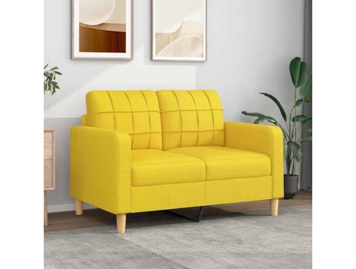 ZQQLVOO 2-Sitzer-Sofa Hellgelb 120 cm Stoff Metallgestell, Dick Polsterung, Atmungsaktiv, Langlebig, Modernes Design