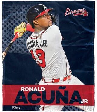 MLB Player Atlanta Braves Ronald Acuma Jr. Silk Touch Throw Blanket