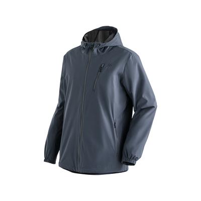 Regenjacke MAIER SPORTS "ArorA Loop M", Herren, Gr. 60, blau (graublau), 100% Polyester, Jacken Regenjacke, Herren Jacke wasserdicht, moderner Windbreaker, Outdoorjacke, Reg. Fit