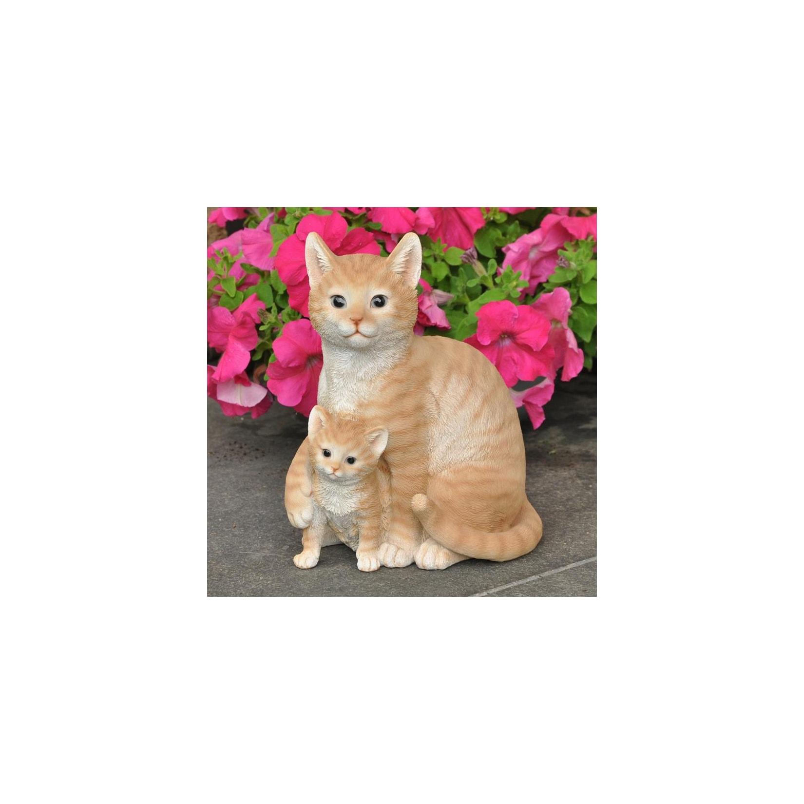 Dazikemo Gartenfigur Dekofigur Katze mit Katzenbaby