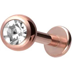 Titan Labret mit Innengewinde KRISTALL