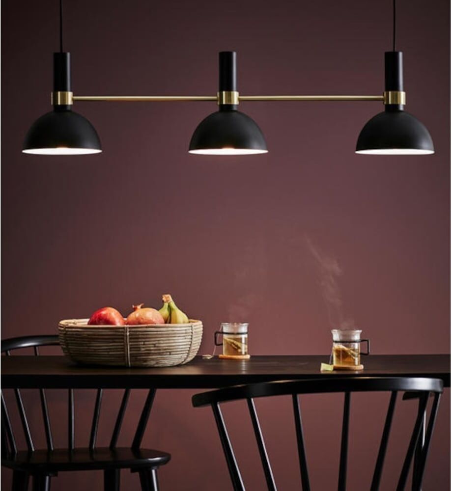 Markslöjd Suspension 3xe27 noir et chrome Noir 100x25x86cm