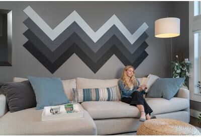 Felt Right Grey-dient Herringbone   Sound Dampening Pinnable Tiles