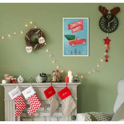 Metallbild QUEENCE "Christmas Market", rot (farbe bild(er): rot), B:20cm H:30cm, Metall, Stahl, Bilder, Stahlschilder