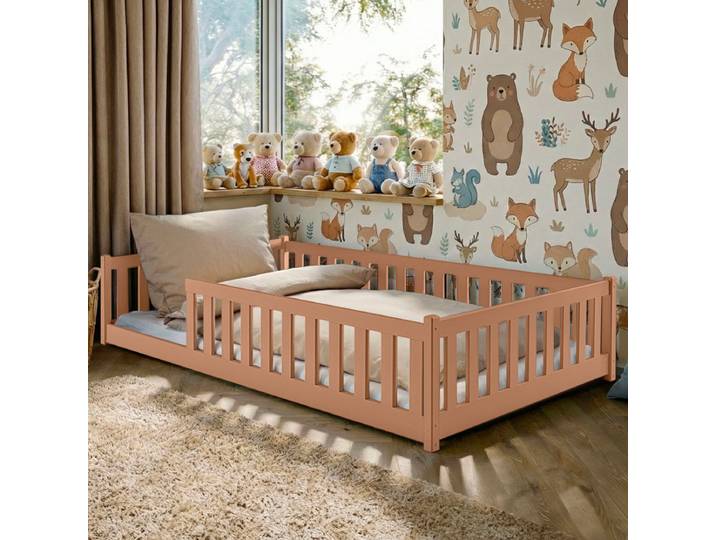 Lit au sol 120x200 sommier inclus Maya Marron