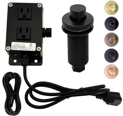 Akicon Garbage Disposal Air Switch Kit, Dual Outlet Sink Top Waste Disposal On/Off Switch Kit