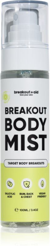 breakout + aid Body Mist brume corporelle à la niacinamide et à l’acide salicylique anti-acné 100 ml
