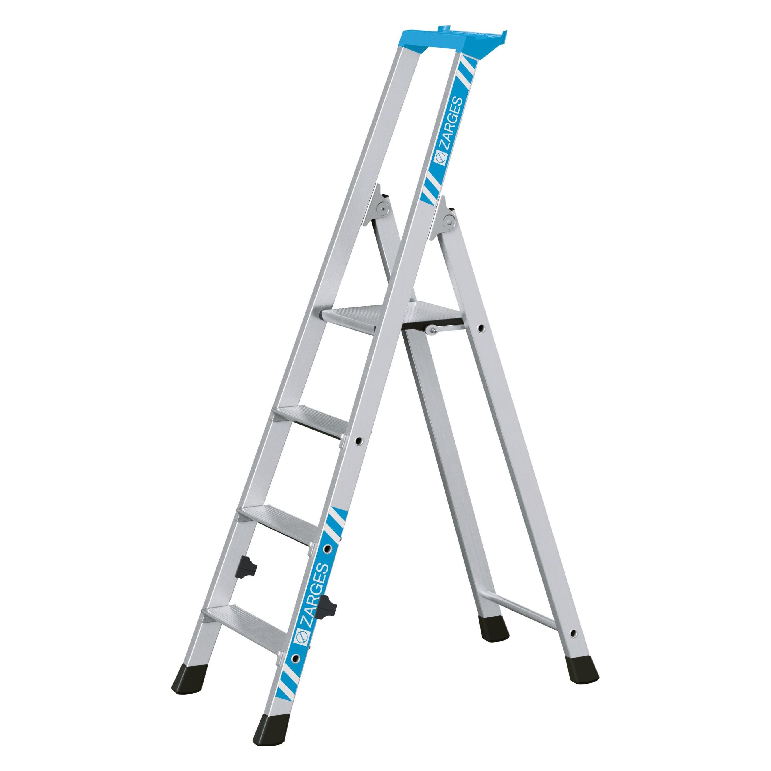 Zarges Stufenleiter klappbar, einseitig begehbar (Stehleiter, 157 cm) (42454)