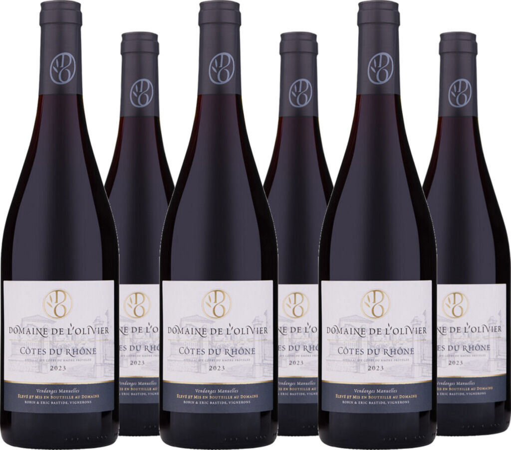 6er Vorteilspaket Côtes du Rhône Rouge AOP 2024 Domaine de l'Olivier