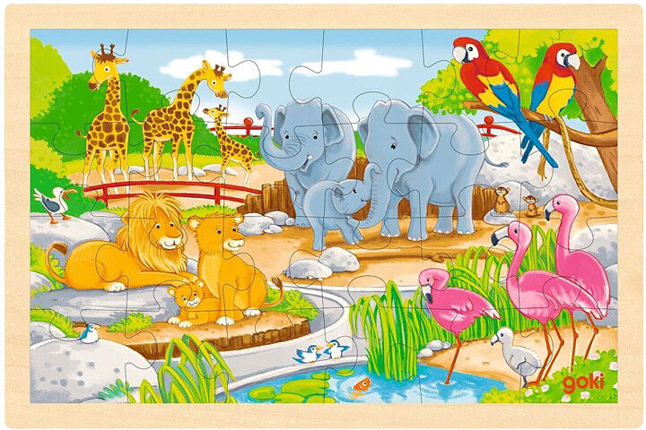 Puzzle à deux faces Ferme / Zoo 24 pcs - Goki