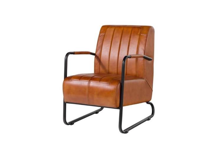 Fauteuil 59x84 Cuir Cognac IRON LABEL N° 21
