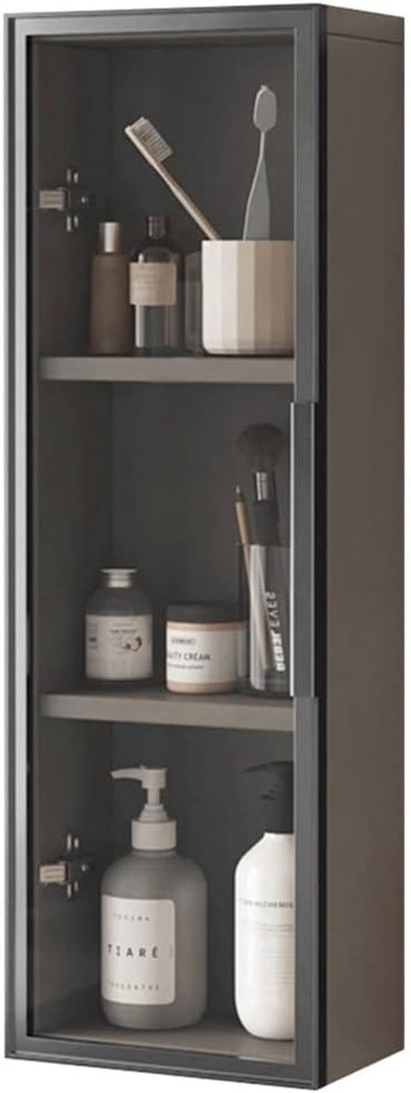 Compacte Wandkast voor Badkamer, Keuken of Hal - Wit - B/D/H: 25 x 14 x 75 cm