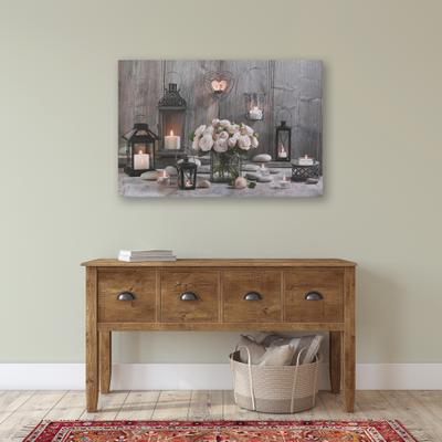 LED-Bild ART FOR THE HOME "Cosy Kerzen LED 60x90cm", braun (farbe bild(er): braun), B:90cm H:60cm T:3cm Ø:3cm, Bilder, LED-Leinwand gemütliche Kerzen 60 x 90 cm