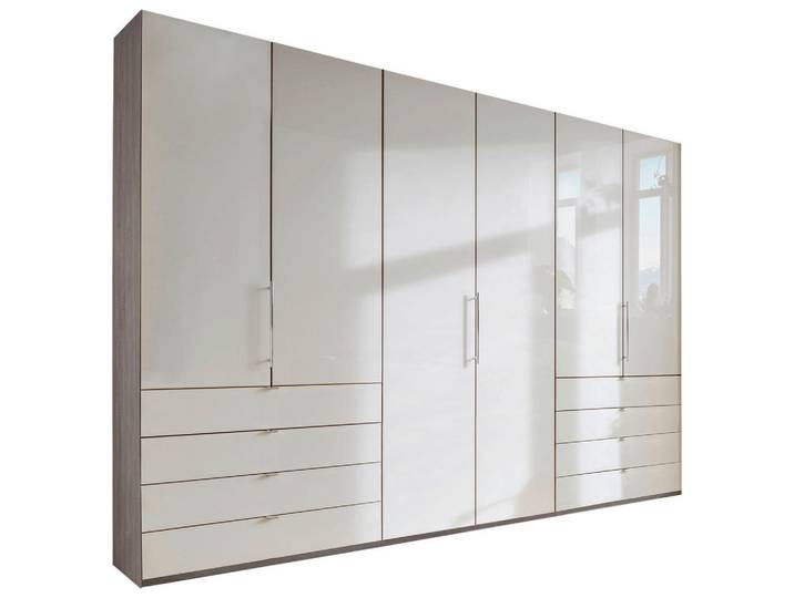 Venda Falttürenschrank Loft, Champagner, Trüffeleiche, Glas, 6 Fächer, 8 Schublade(n) Schubladen, 300x236x58 cm, Beimöbel erhältlich, umfangreiches Zubehör in verschiedenen Größen Holzdekoren erhältlich, Schlafzimmer, Kleiderschränke, Falttürenschrank