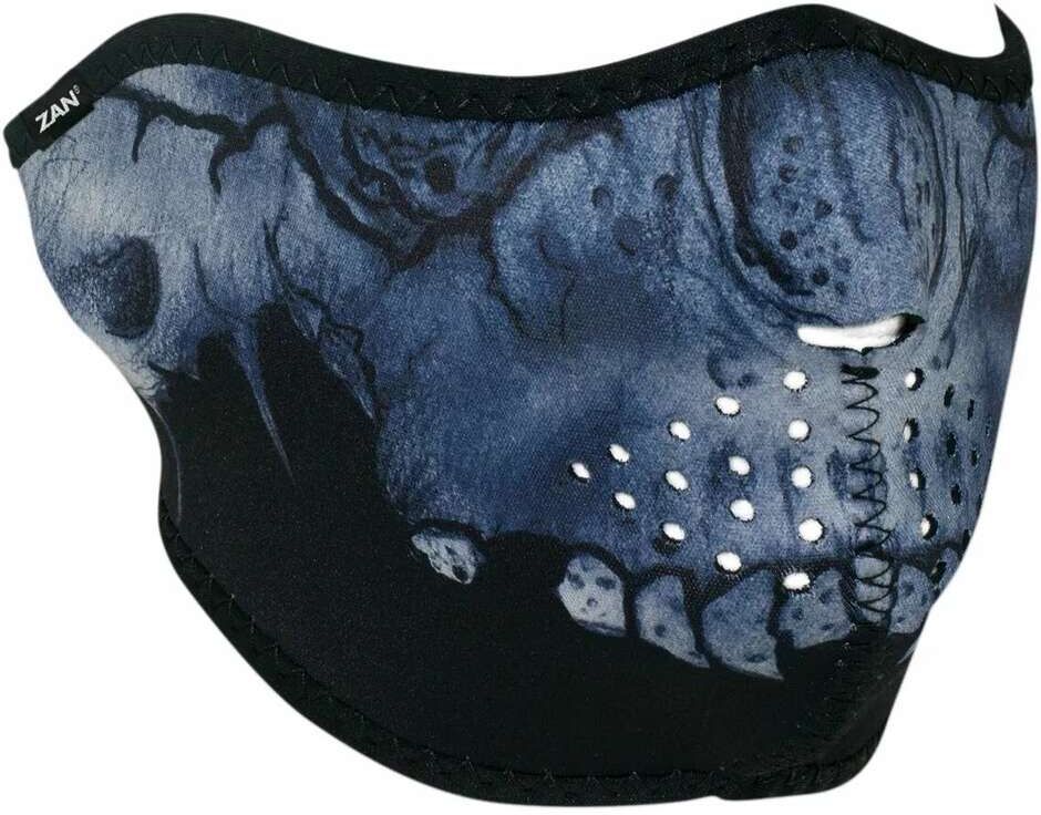 Collare Maschera Moto Zanheadgear Half Face Mask Teschio Mez taglia un