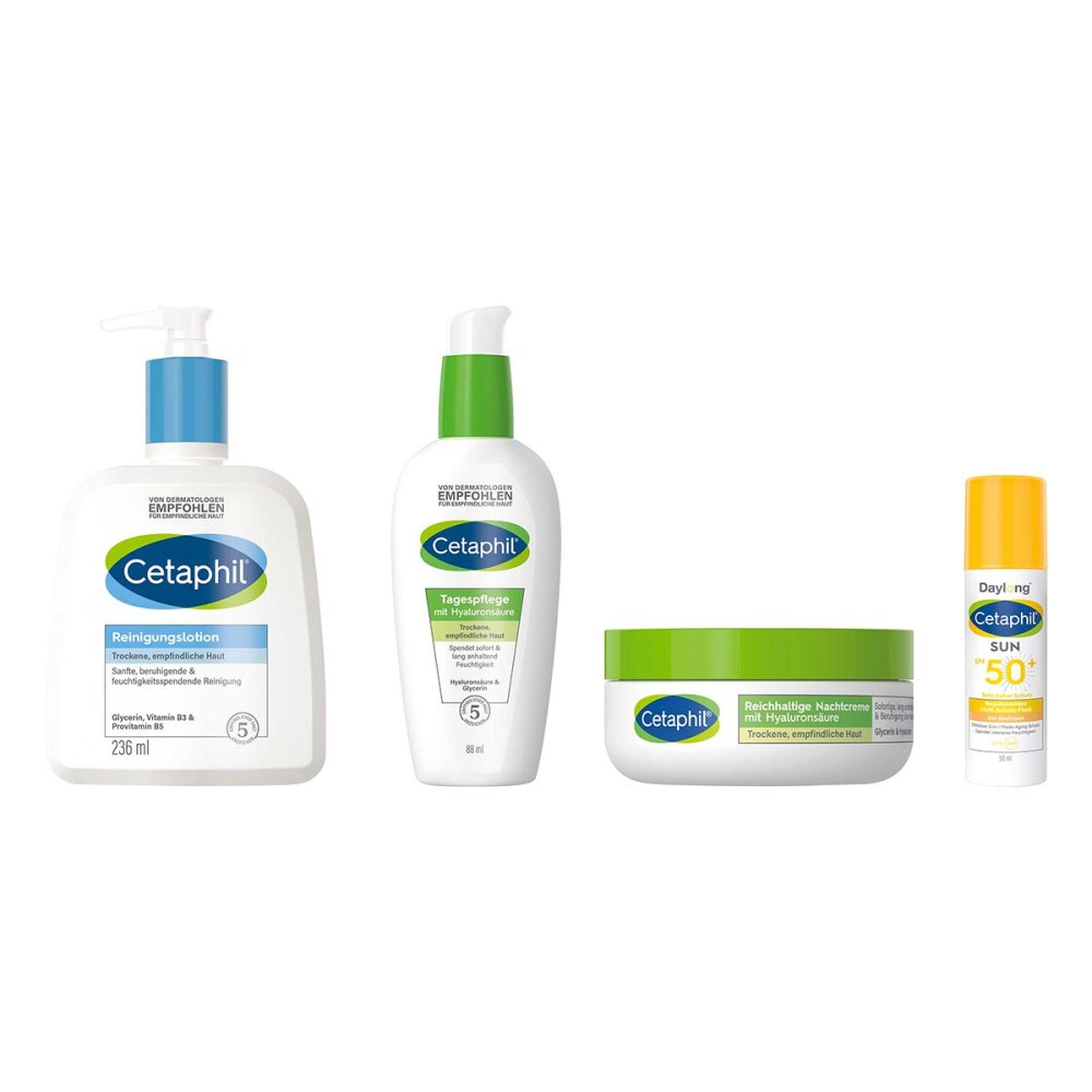 Galderma Laboratorium GmbH Cetaphil Pflegeset mit Hyaluron: Reinigen, pflegen & UV-Schutz 08105386