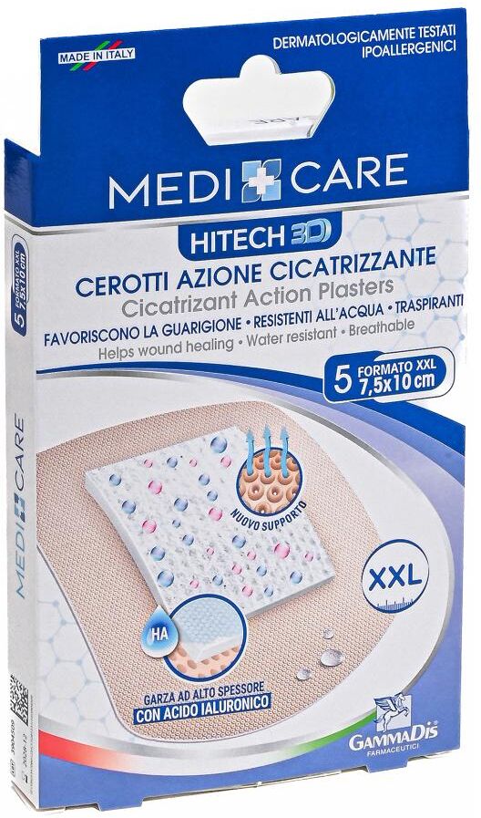 GAMMADIS FARMACEUTICI Srl Cerotti Cicatrizzanti 10x7,5cm 5 Pezzi - GammaDis - Cerotti per guarigione ferite