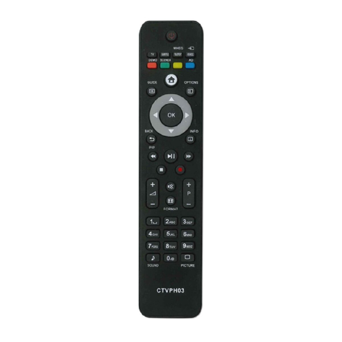 Philips universele afstandsbediening voor tv, zwart