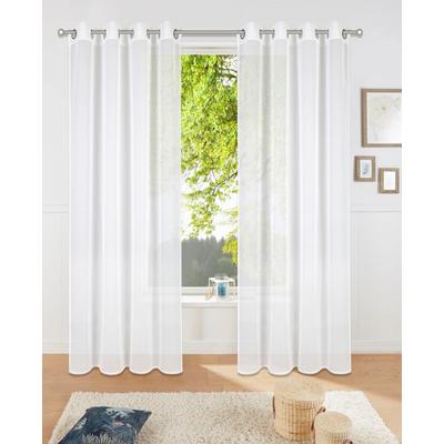 Gardine OTTO HOME "Dolly, 1 Stück, transparent, gewebt" Gr. 3, weiß, B:140cm H:225cm, Polyester, Gardinen, Gardine, Transparent, Gewebt, Polyester