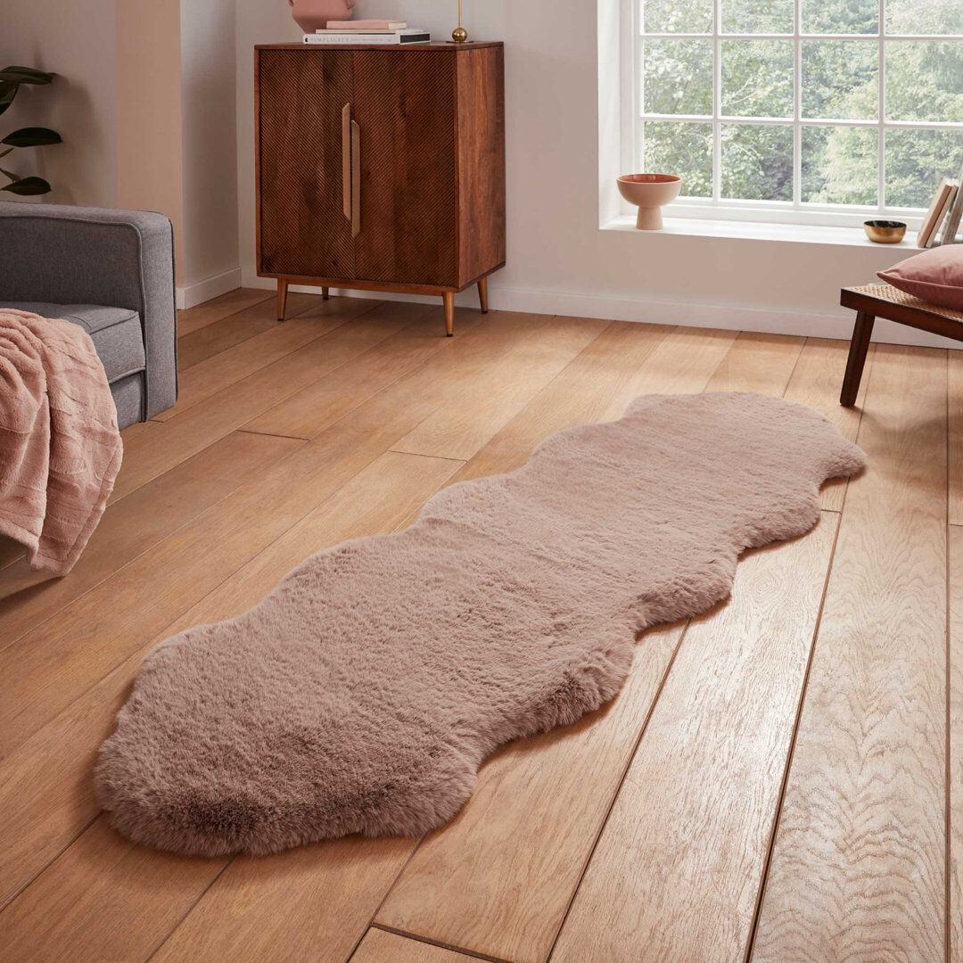 Fairmont Park Lehi area rug Table Tufted Sheepskin Mink Brown Novelty 60 x 180cm