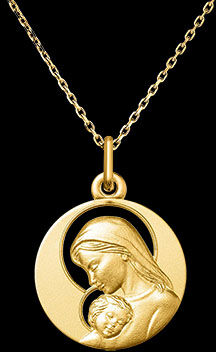 Edenly Medaille der Jungfrau und Jesuskind â€“ 9-karÃ¤tiges Gelbgold
