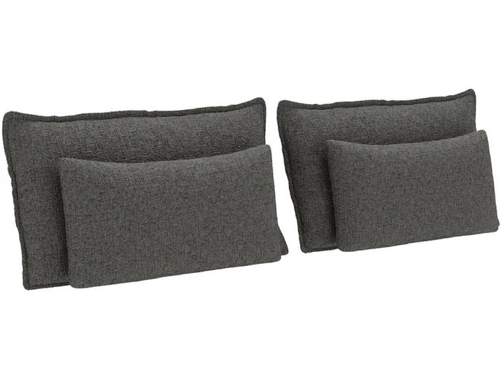 Set 4 Kissen ROOKIE 30x65cm anthrazit unifarben