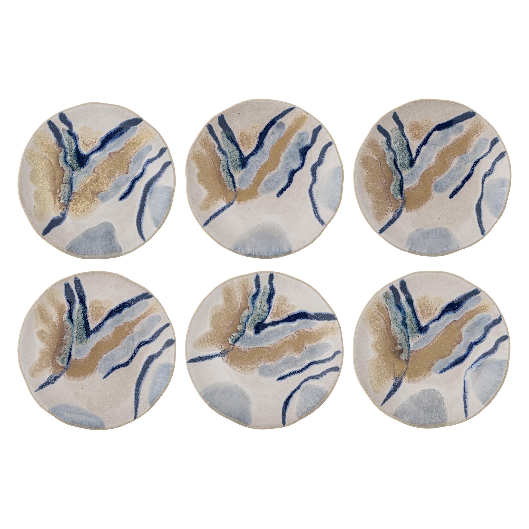 Bloomingville - Imogen Plate - Multi - Stoneware (6x, 16.50 cm) (82072806)