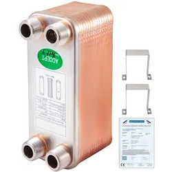 VEVOR EATB12 Plattenwärmetauscher  Plattenwärmetauscher 30 Wärmetauscher 30 Plattenwärmetauscher Edelstahl 316L Wärmetauscher Heizung