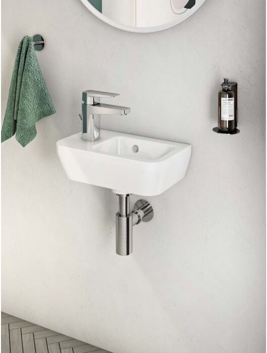 VitrA Integra Handwaschbecken 7090L003-0028 37x22cm, weiß, Becken rechts, Hahnlochbank links, Überlauf, ohne Hahnloch