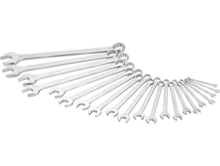 HAZET Jeu de clés mixtes 600N/21 I Sortie : profil extérieur double six pans traction I 21 pièces I Surface : chromée\, tête polie I Ouverture de clé : 6-34