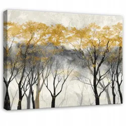 LEINWANDBILD Wald Bäume Golden 60x40 cm