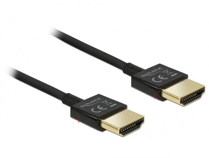 DeLOCK Kabel High Speed HDMI mit Ethernet 2m Slim High Quality 84773
