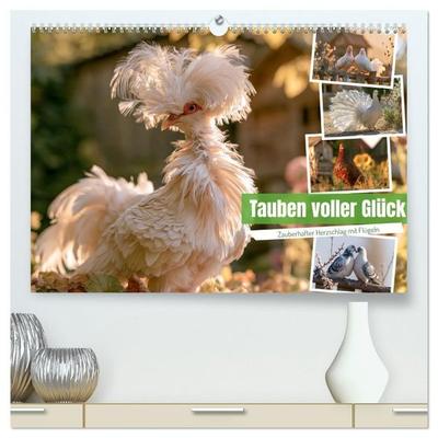 Tauben voller Glück (hochwertiger Premium Wandkalender 2027 DIN A2 quer), Kunstdruck in Hochglanz