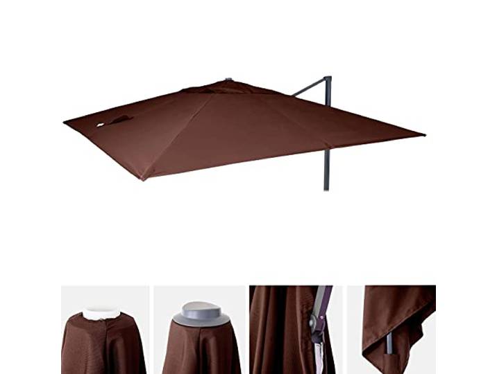 Mendler Ersatz-Bezug für Luxus-Ampelschirm HWC-A96 3,5x3,5m - braun Sonnenschirmbezug, (Ø4,95m), Polyester