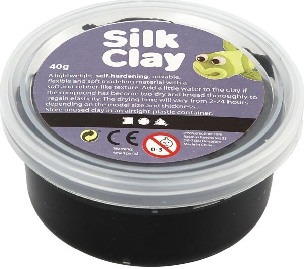 Silk Clay Modellermasse, 40 G, Sort