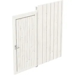 Skan Holz Seitenwand für Leimholz Carports - Deckelschalung - Größe 2 (inkl. Türe), weiß