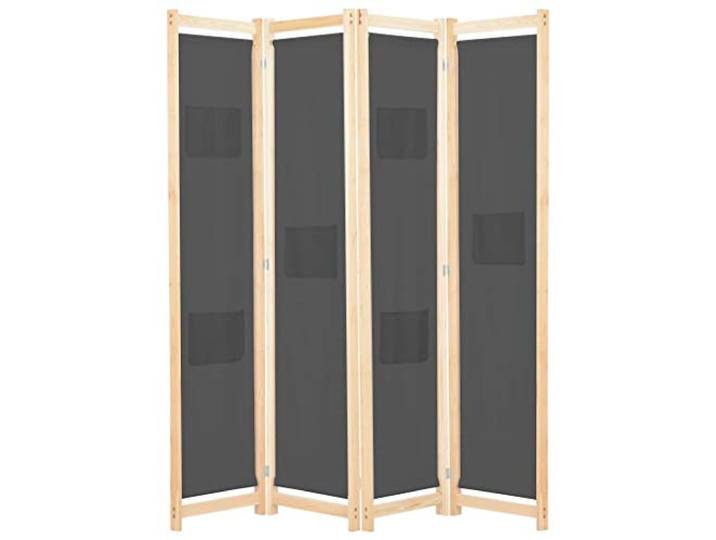 NLQMSU Trennwand, 4 Teile, grau, 160 x 170 x 4 cm, Stoff und Holz Freistehender Raumteiler, faltbar, Holzrahmen, Stoffschirme, für Schlafzimmer, Ankleidezimmer, Raumteiler, Innendekoration