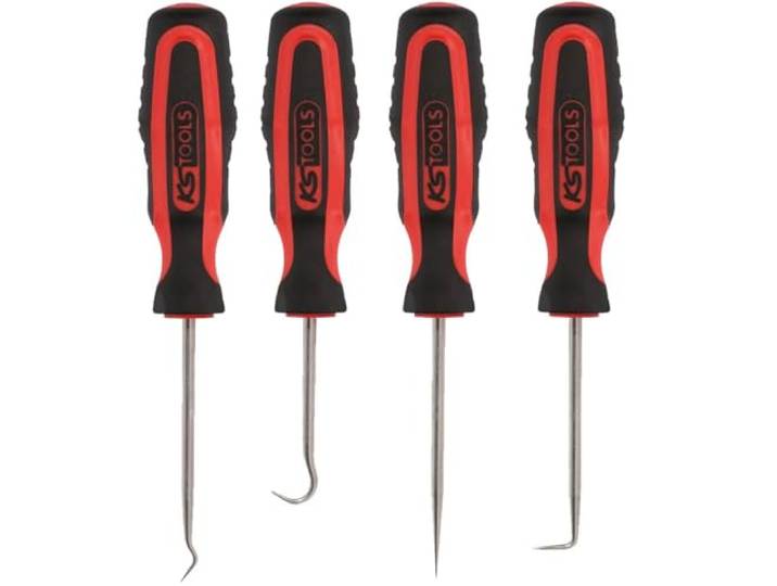 KS Tools 550.1045 Jeu de crochets manche bi-composants 4 pièces Jeu de 4 crochets\, manche bi-composants