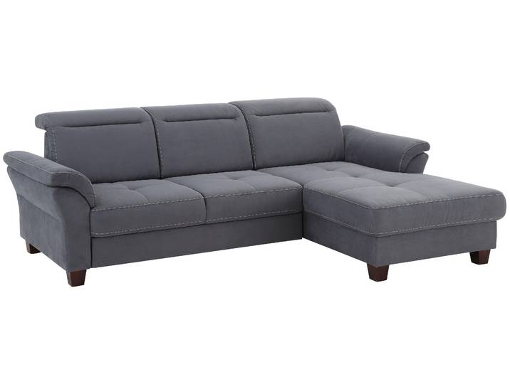 Ecksofa GOODPRODUCT Solvei L-Form , grau, B:255cm H:104cm T:185cm, Struktur (100% Polyester);Luxus-Microfaser Lederoptik (100% Polyester);Luxus-Microfaser ALTARA NUBUCK (100% Polyester), Sofas, Ecksofa, mit Recamierenabschluss und Sitztiefenverstellung