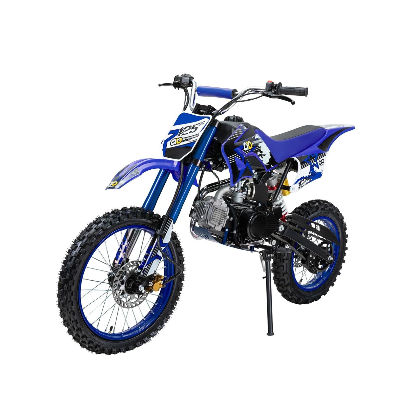 Jugend-Crossbike JC125, Benzin-Jugendmotorrad, 125 ccm, 17/14-Reifen, 4-Takt-Motor, 80 km/h, ab 14 J. (Blau)