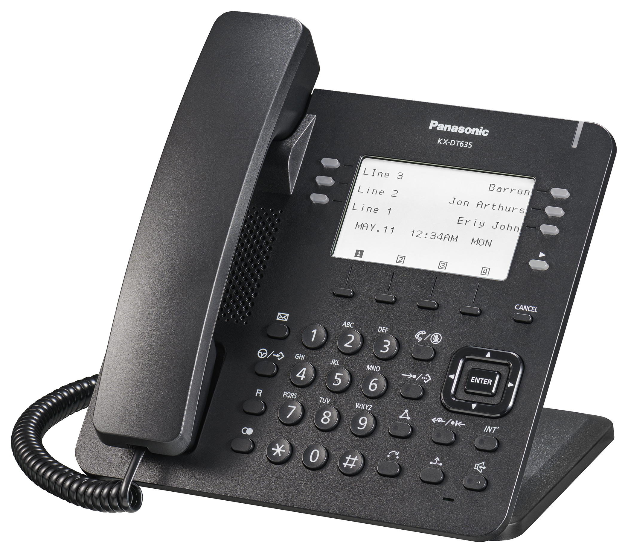 Panasonic KX-DT635NE-B Strahlungsarmes Schnurlostelefon mit Anrufbeantworter, Rufnummernanzeige, Freisprechfunktion, DECT