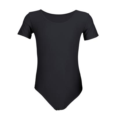 Turnanzug AQUARTI "Body Mädchen Gymnastikanzug Kurzarm", Kinder, Gr. 128, schwarz, Obermaterial: 80% Polyamid PA. 20% Elasthan EL., Sportanzüge