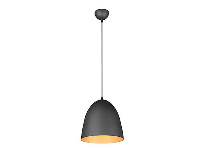 Reality Leuchten Pendelleuchte Tilda R30661080, Schirm Metall Schwarz matt/goldfarbig, exkl. 1x E27