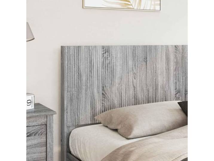 KTHLBRH Doppelbett mit Stauraum, Sonoma-Grau Struktur aus Holz, modernes Kopfteil, Kapazität 280 kg, Verwendung im Innenbereich