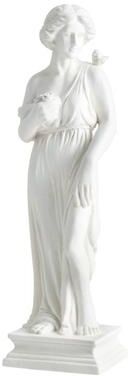 Costway 31.5 Inch Outdoor Greek Goddess Statue with Antique Finish and Column Base-White