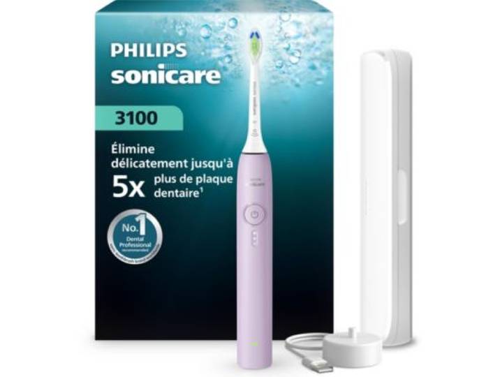 Philips - Brosse À Dents Électrique Hx4033/27 Serie 3100 Lilas