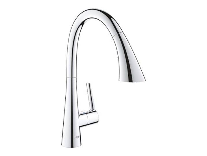 GROHE Zedra, Küchenarmatur 3 Strahlarten (Wasserhahn Küche mit ausziehbarer Brause, 360° schwenkbar, wassersparend dank variabler Mengenbegrenzung, einfache Spülbecken-Montage), chrom, 32294002